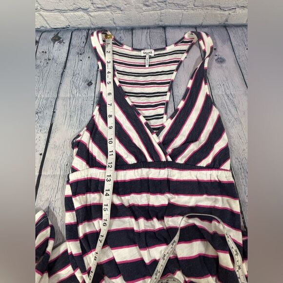 Splendid Navy White Pink Long Maxi Stripes Festival Preppy Sleeveless Dress S - Picture 11 of 13